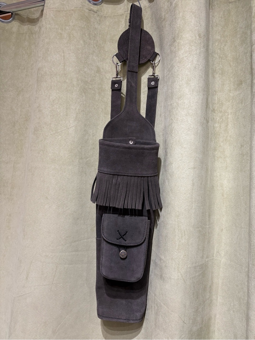 Quiver! Grey Suede Fringe Archery bag